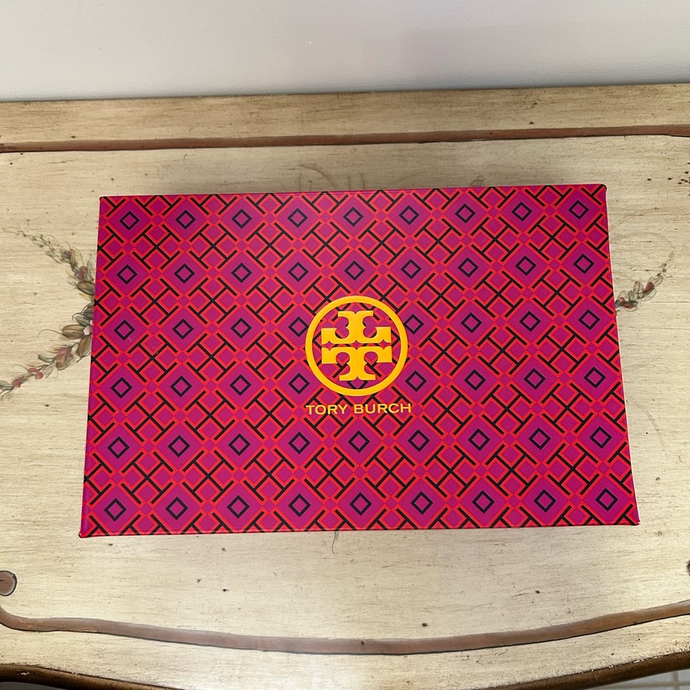 Tory Burch Pink and Red Patterned Shoe Box